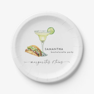 Assiettes En Carton Marguerites et Tacos pour l'Enterrement de Vie de 