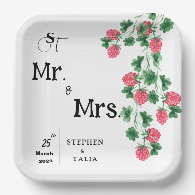 Assiettes En Carton Mariage (Recto)