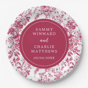 Assiettes En Carton Mariage Antique Rose Chinoiserie