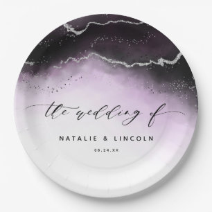 Assiettes En Carton Mariage Argent Ultra Violet Ombre Brume Éthérée