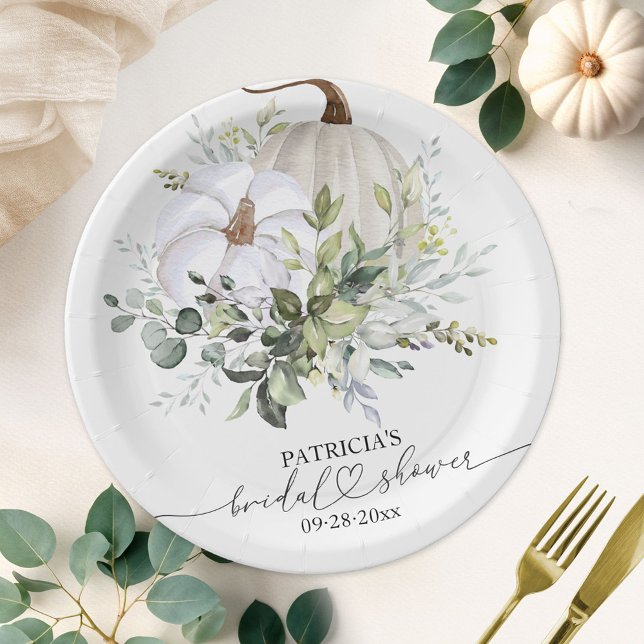 Assiettes En Carton Mariage automnal Citrouille Végétal (Créateur téléchargé)