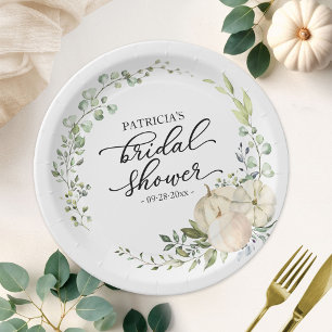 Assiettes En Carton Mariage Blanc Citrouille Automne Bridal Shower