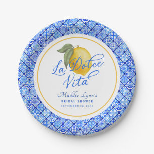 Assiettes En Carton Mariage Blue Méditerranéen La Dolce Vita
