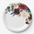 Mariage botanique rose pâle bleu de la marine