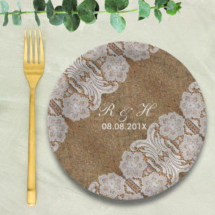 Assiettes En Carton mariage campagnard de l'ouest rustique burlap et d