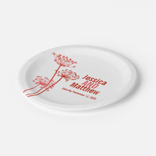 Assiettes En Carton Mariage cervil moderne fleur plaque de papier pers