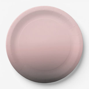 Assiettes En Carton Mariage Chic Moderne Rose Poudré & Ombré Noir