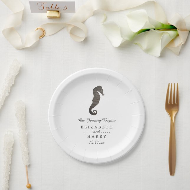 Assiettes En Carton Mariage Clay Seahorse Beach (Mariage)