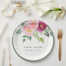 Mariage d'aquarelle Rose rose-bleu