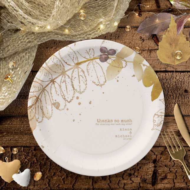 Assiettes En Carton Mariage d'automne d'or ID655 (Créateur téléchargé)