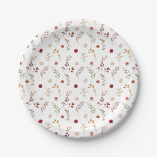 Assiettes En Carton Mariage de automne de fleurs séchées Boho Burgundy