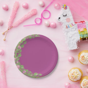 Assiettes En Carton mariage de baby shower rose