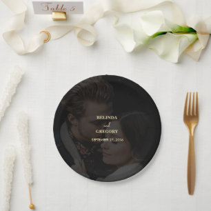 Assiettes En Carton Mariage de couverture photo Black Gold moderne