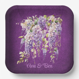 Assiettes En Carton Mariage de de la glycine violet et lavande