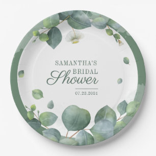 Assiettes En Carton Mariage de Eucalyptus Botanique Verdure