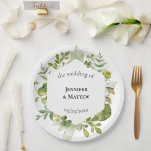 Assiettes En Carton Mariage de fleur romantique