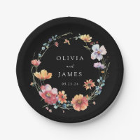 Mariage de Fleur sauvage d'aquarelle noir