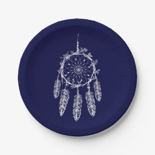 Assiettes En Carton Mariage de la marine Blue Native American Drecher