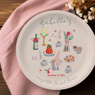 Assiettes En Carton Mariage Dessiné à la Main avec une touche Fantaisi