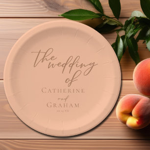 Assiettes En Carton Mariage d'été minimaliste de broche douce