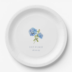 Assiettes En Carton Mariage d'événements tendance Dusty Blue Floral Hy