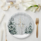 Mariage d'hiver Sparkle Snowflakes Pine Trees