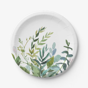 Assiettes En Carton Mariage du bouquet de verdure d'été