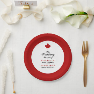 Assiettes En Carton Mariage du drapeau canadien