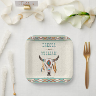 Assiettes En Carton Mariage du ranch tribal boho du sud-ouest