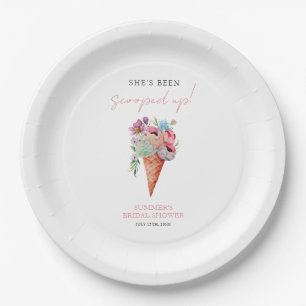 Assiettes En Carton Mariage Élégant Crème Glacée Aquarelle