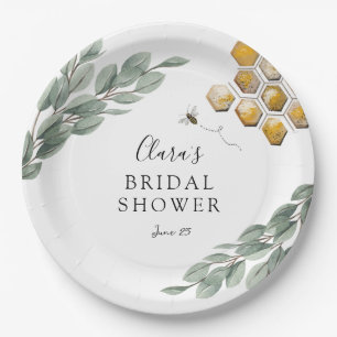 Assiettes En Carton Mariage en vue de l'abeille Miel Eucalyptus