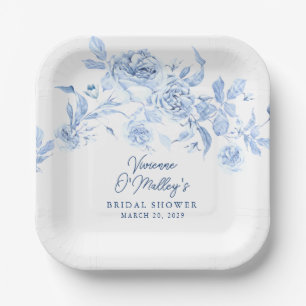Assiettes En Carton Mariage Fleur Bleu Shower