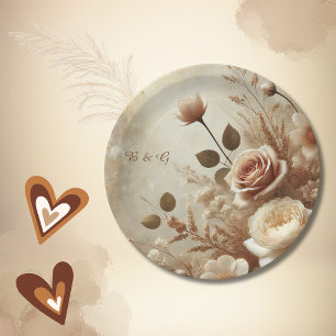 Assiettes En Carton Mariage floral romantique