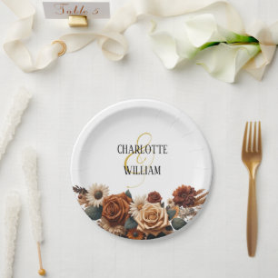 Assiettes En Carton Mariage floral rustique chic