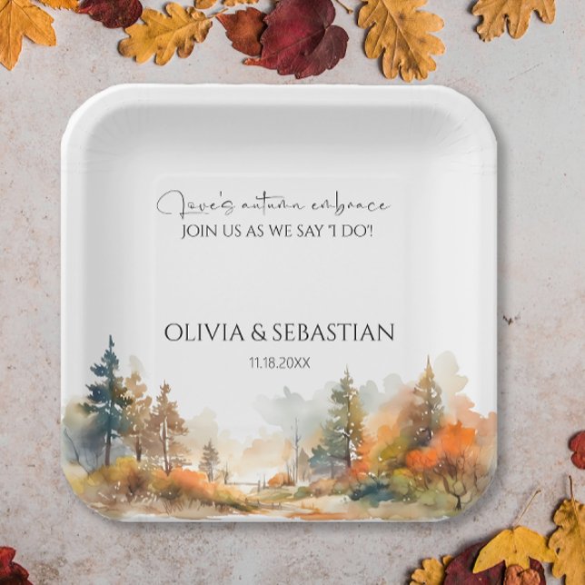 Assiettes En Carton Mariage forestier d'automne rustique (Créateur téléchargé)