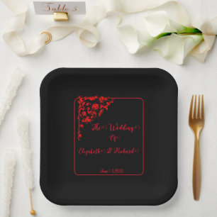 Assiettes En Carton Mariage gothique foncé