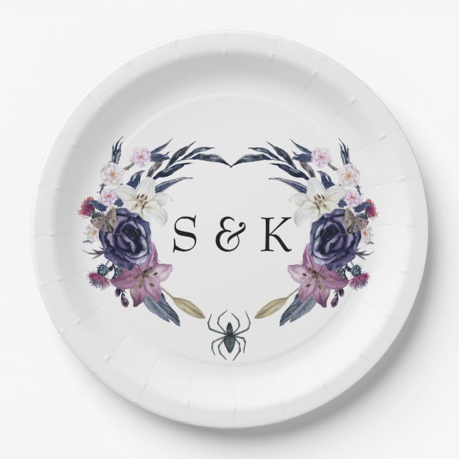 Assiettes En Carton Mariage Halloween (Devant)