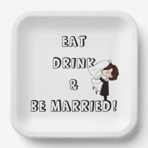 Assiettes En Carton Mariage Humour de la mariée et du marié