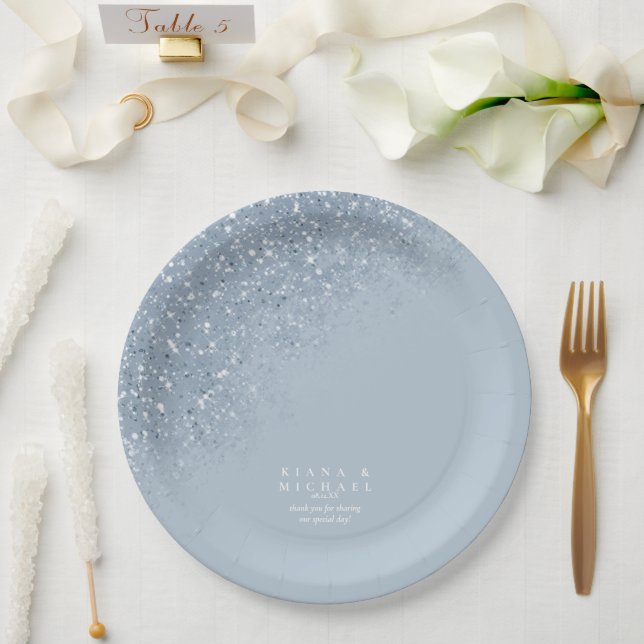 Assiettes En Carton Mariage Lt Dusty Blue ID889 (Mariage)