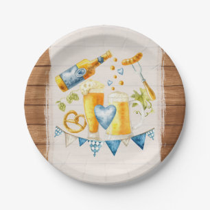 Assiettes En Carton Mariage Oktoberfest Fête rustique de bière bavaroi