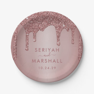 Assiettes En Carton Mariage Parties scintillant Rose Gold Sparkle de l