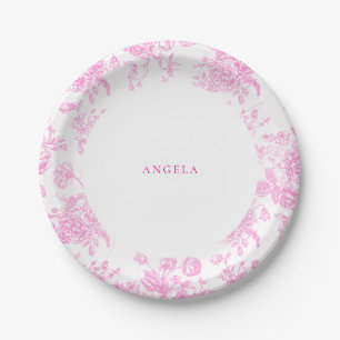 Assiettes En Carton Mariage personnalisé de style chinois rose chaud