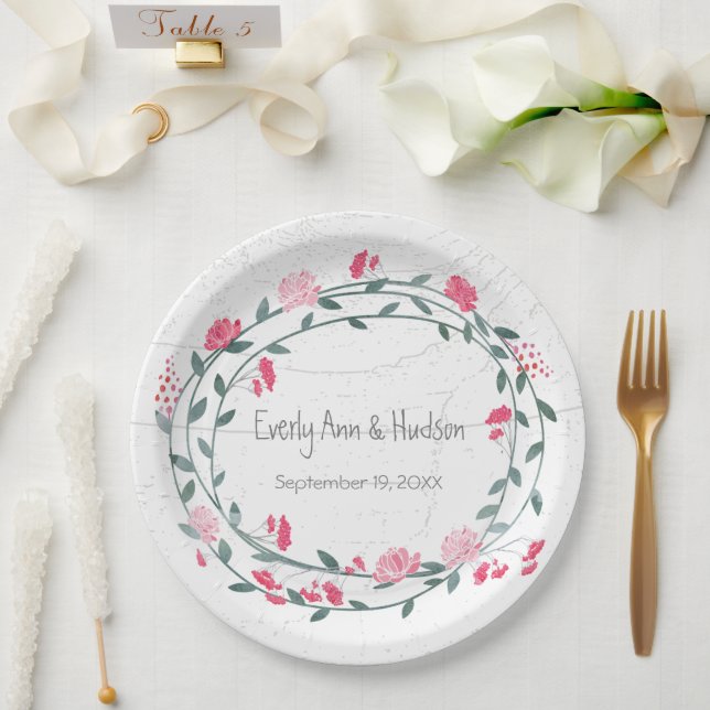 Assiettes En Carton Mariage photo Pink Peony (Mariage)