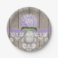 Mariage pourpre décoré d'un monogramme d'hortensia