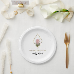 Assiettes En Carton Mariage Rustique King Protea 