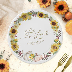 Assiettes En Carton Mariage Tournesol Citrouille Tombez amoureux