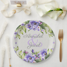 Mariage vintage Purple Aquarelle Pansy