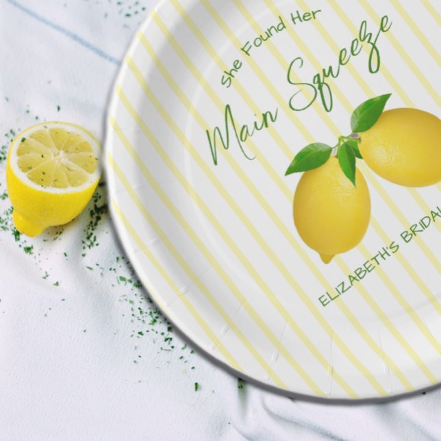 Assiettes En Carton Mariée au citron Main Squeeze (Créateur téléchargé)