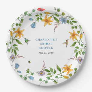 Assiettes En Carton Mariée en Fête des mariées fleurie