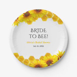 Assiettes En Carton Mariée en nid d'abeille jaune Enterrement de vie d